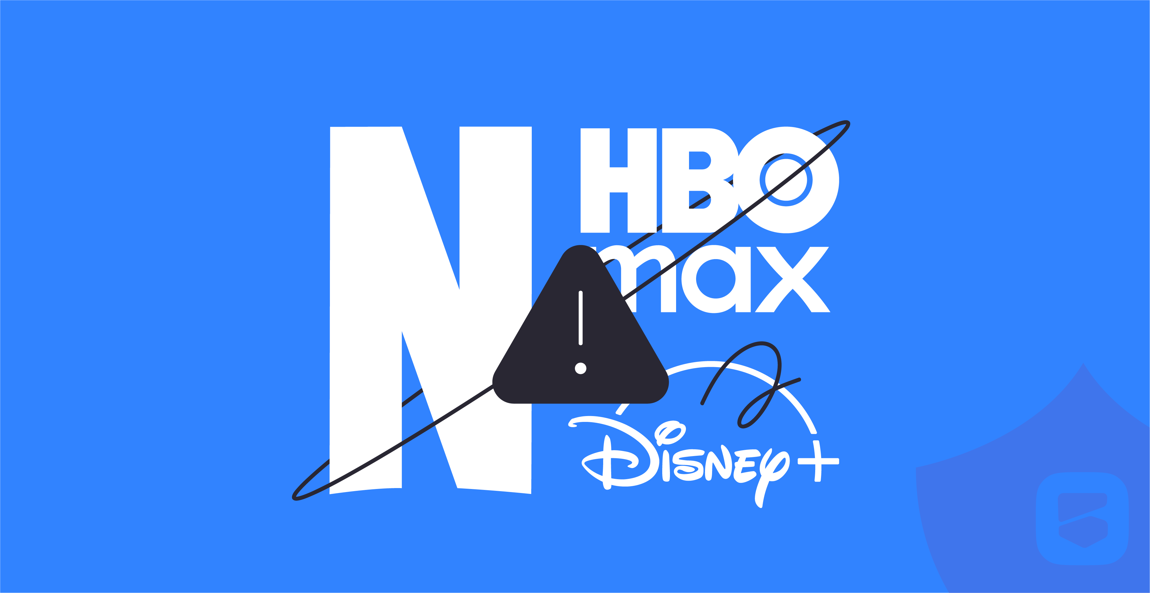 Логотипы популярных стриминг-платформ за запрещающим знаком