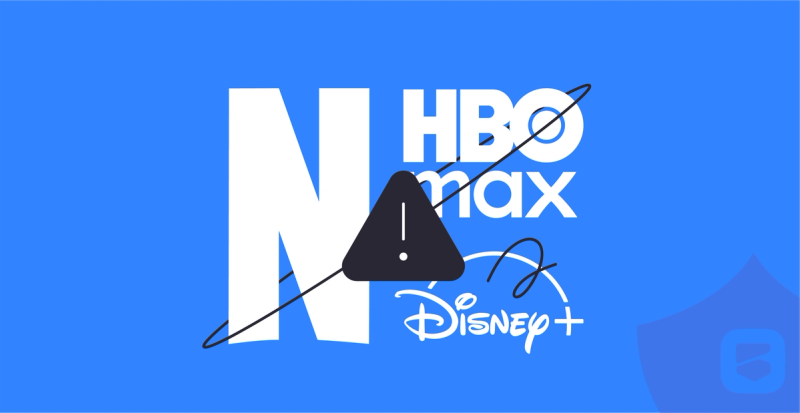 Логотипы популярных стриминг-платформ за запрещающим знаком