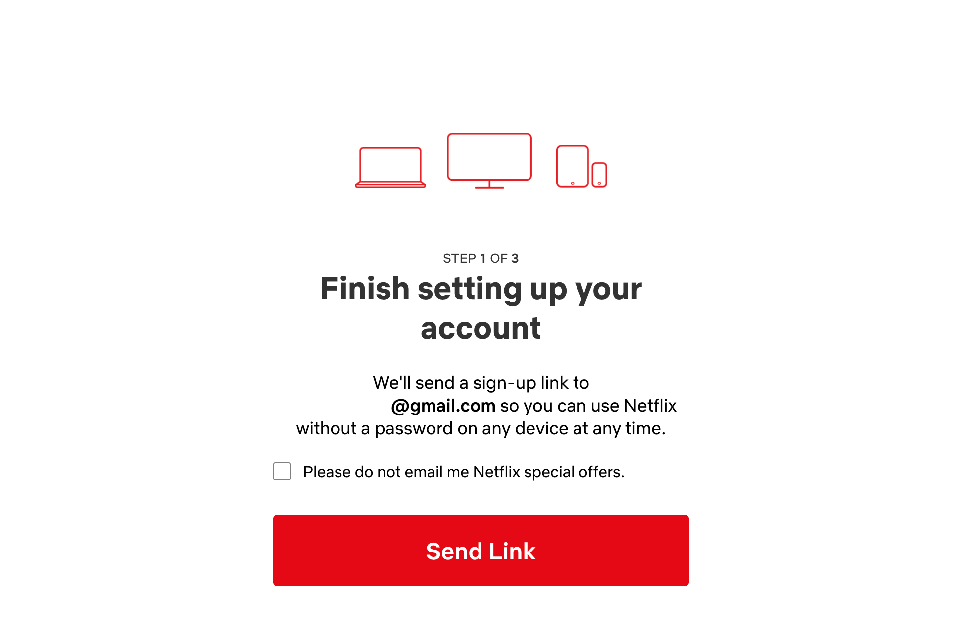 Сообщение о том, что на почту пользователя будет отправлен проверочный код